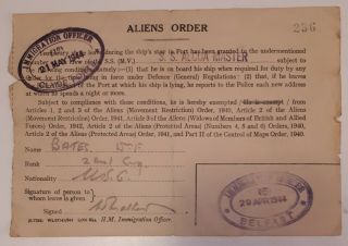 Rare Vintage Canadian (1944) " Aliens Order - Issued To U.  S.  Military Personnel "