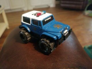 Vintage Schaper Stomper 4x4 Blue White Jeep Sheriff With Headlights