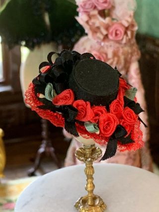 Artisan Miniature Dollhouse Vintage Fabulous Victorian Silk Ladies Hat Mj Dowd