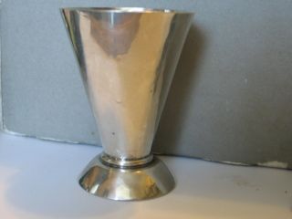 Sterling Silver Arts & Crafts Hand Hammered Mysterious Stork? Hallmark Goblet