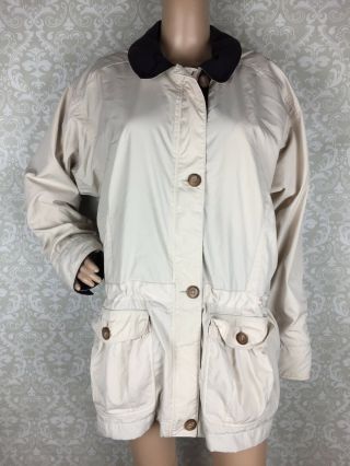 Patagonia Vintage Coat Sz Medium M Beige Hooded Fleece Lined