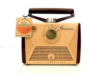 Vintage Old 1950s Near Emerson Transistor Radio,  Blue Antique Transistors