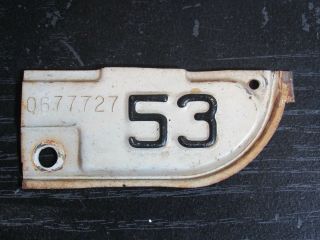 1953 California License Plate Registration Corner Tab Tag Vintage Rare 0677727