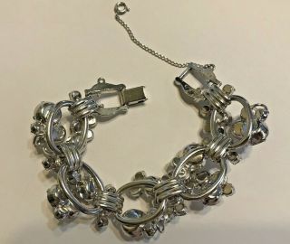 Vintage Delizza Elster Juliana Clear Rhinestone Five Link Wire Over Bracelet 5