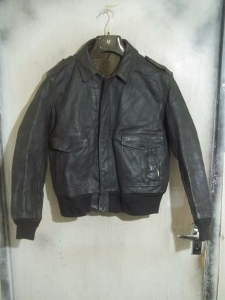 Vintage Schott 684sm Usa Issue Leather A2 Flying Jacket Size 46
