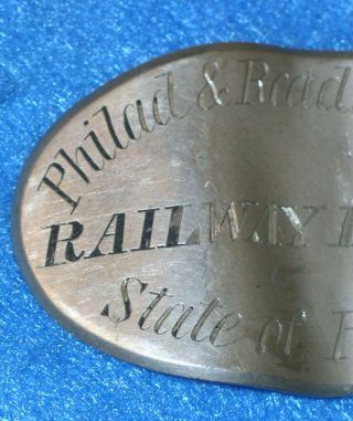 Rare Antique 1870s P&R RAILWAY POLICE BADGE Philadelphia & Reading RR Railroad 2