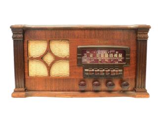 Vintage 1940s Old Firestone " Airchief " Art Deco Depression Era Antique Radio