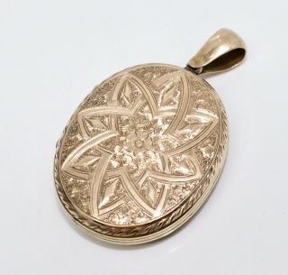 A Detailed Large Antique Victorian 9ct Rose Gold Back & Front Locket Pendant