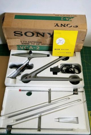 Nos Vintage Sony Vca - 2 Tv Car Antenna Complete,  Very Rare,  Htf Complete