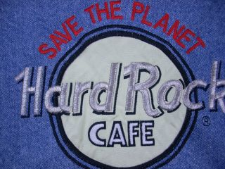 Hard Rock Cafe London Denim Jacket Size Medium Blue Jean Rock & Roll Vtg Men 