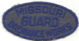 Ww2 Not Often Seen Missouri Ordnance Guard Patch In Ex,