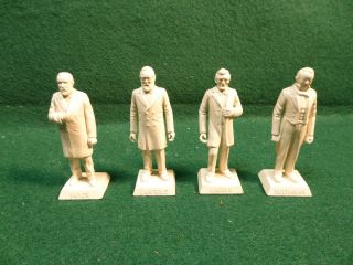 4 Vintage Marx U.  S.  President Plastic Figures