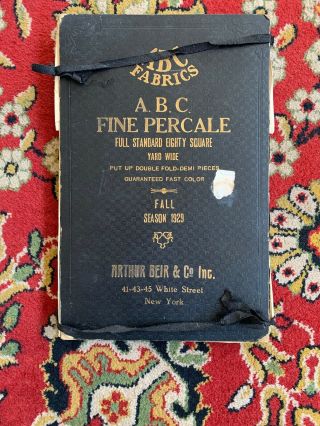 Rare Arthur Beir & Co Inc Abc Fabrics 1929 Fabric Sampler Book,  Fashion