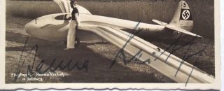 Hanna Reitsch German Aviation Pioneer 1st Female Test Pilot Autograph  Rare 2
