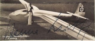 Hanna Reitsch German Aviation Pioneer 1st Female Test Pilot Autograph  Rare 3