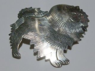 Olf Vintage Estate Highly Ornate Sterling Silver Mexico Mexican Dog Brooch Pin
