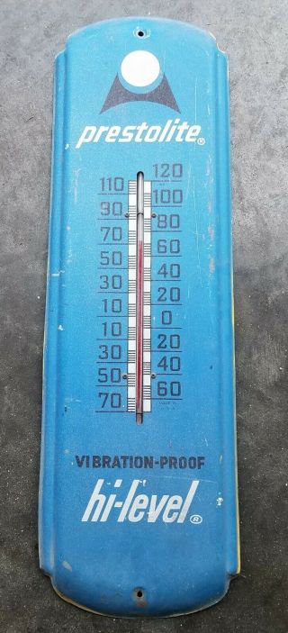 1960s Vintage Prestolite Thermometer Sign