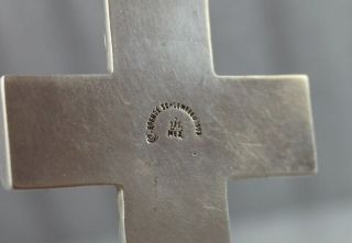 Brenda Schoenfeld Mexico Sterling Silver Large Cross Pendant Necklace 7