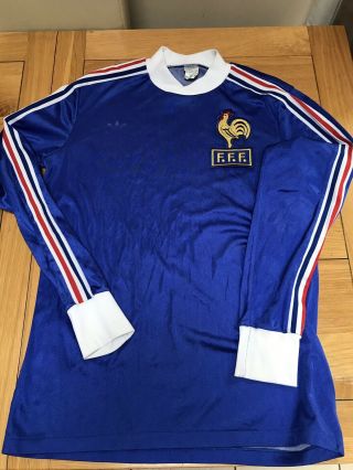 Vintage Adidas Originals France Football Shirt Medium.  Platinni Fff 1978