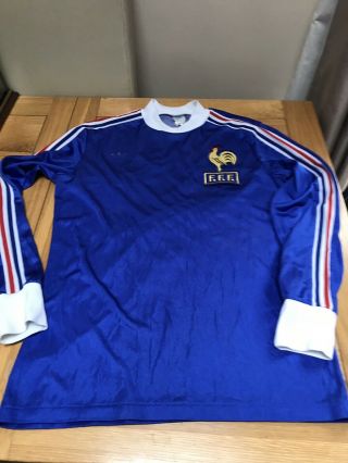 Vintage Adidas Originals France Football Shirt Medium.  Platinni FFF 1978 2