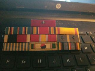10 - Ww2 - Korea - Us Navy Ribbons On A Rack - Real Thing From A Sailor $19.  41