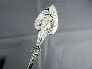 American Coin Silver Strawberry Pattern Serving Spoon By N Harding Ca 1850