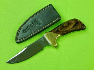 Vintage Us Custom Made Handmade Norman Levine Small Fighting Knife W/ Sheath