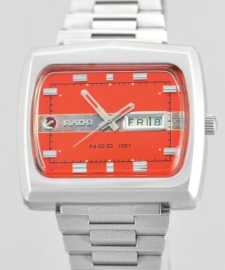 Rare Swiss Rado Ncc 101 Automatic Day Date Mens Wrist Watch
