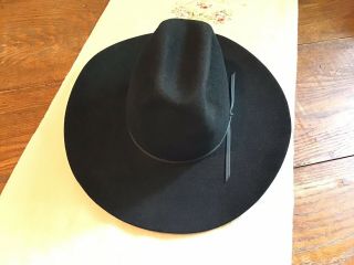 John B.  Stetson 4x Beaver Black Felt Cowboy Rancher Hat Size 6 7/8” R Euc