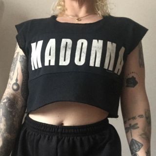 Rare True Vintage Madonna Crop Top Mesh Tour T - Shirt Boy Toy Inc.  1985