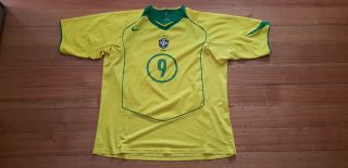 Ronaldo Brazil 2002 9 Football Shirt Jersey Vintage Trikolt Maglia Nike