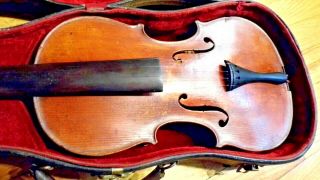 Vintage Antique Conservatory Stradivarius Violin W Bow In Wooden Case