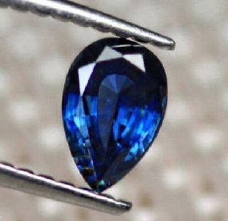0.  51 Carat 100 Natural,  Unheated Rare Electric Blue Kashmir Sapphire - Pear