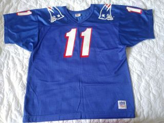 Vintage Drew Bledsoe England Patriots Football Jersey - Size Youth Xl Wilson