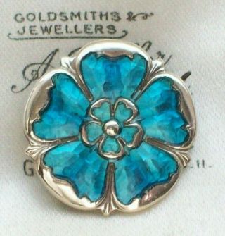 Antique Jewellery James Fenton Sterling Silver Enamel Tudor Rose Brooch/pin