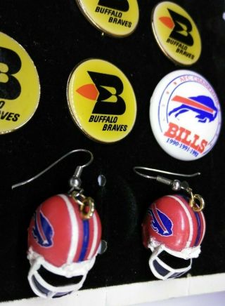 Vintage Buffalo Braves NBA Pin Buffalo Bills Earrings Football Hamlet York 2