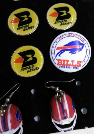 Vintage Buffalo Braves NBA Pin Buffalo Bills Earrings Football Hamlet York 3