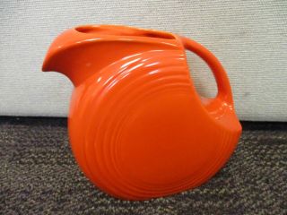 Early Vintage Radioactive Red Fiestaware Large Disc Pitcher Water Jug