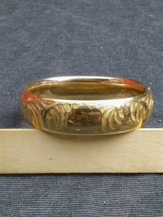 Antique Victorian 10k Gold Filled Hinged Bangle Bracelet Rex Mfg Dated 1917