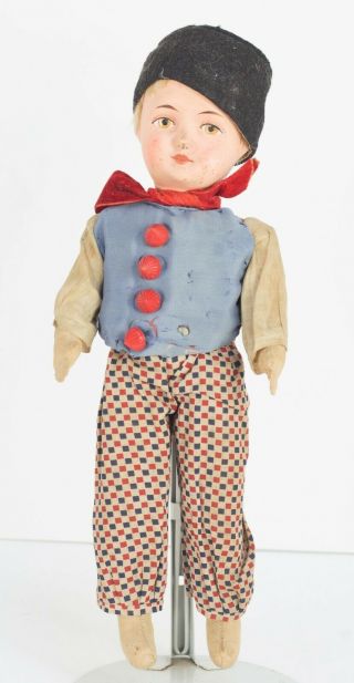 14 " Vintage Dutch Boy Doll Cloth Body Netherlands Traditional Costume