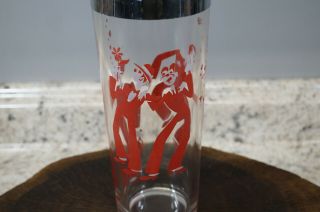 Vtg Red Dancing Men Man Cocktail Martini Shaker Bar Ware 4