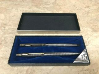 Vintage Parker 75 Sterling Silver Ballpoint Pen & Pencil Set