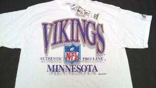 Mens Vintage Minnesota Vikings T - Shirt Large Old Stock 1996 Logo Athletic 2