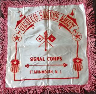 United States Army Signal Corps Ft.  Monmouth,  N.  J.  Pillow Cover 18 " X 18 " T - 10