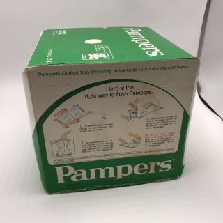 Vintage 1978 Pampers Diapers 24ct Green Box 16 - 23lbs Extra Absorbent NOS 4