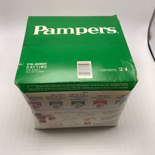 Vintage 1978 Pampers Diapers 24ct Green Box 16 - 23lbs Extra Absorbent NOS 6
