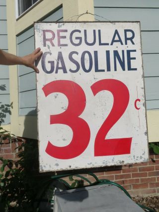 Vintage 1970 Gas Station Price Sign Service Station Large/heavy Double Sided Wow