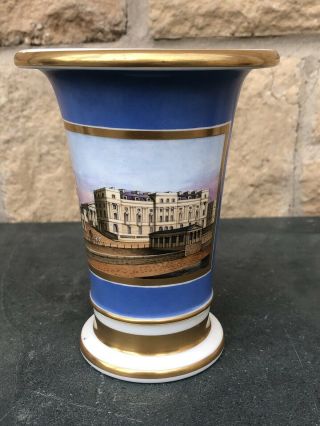 Antique Worcester Doe & Rogers Porcelain Vase - St Leonard Hotel Hastings C.  1830