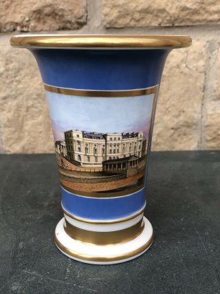 Antique Worcester Doe & Rogers Porcelain Vase - St Leonard Hotel Hastings C.  1830 2