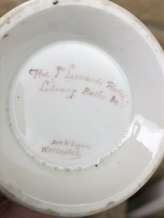 Antique Worcester Doe & Rogers Porcelain Vase - St Leonard Hotel Hastings C.  1830 5